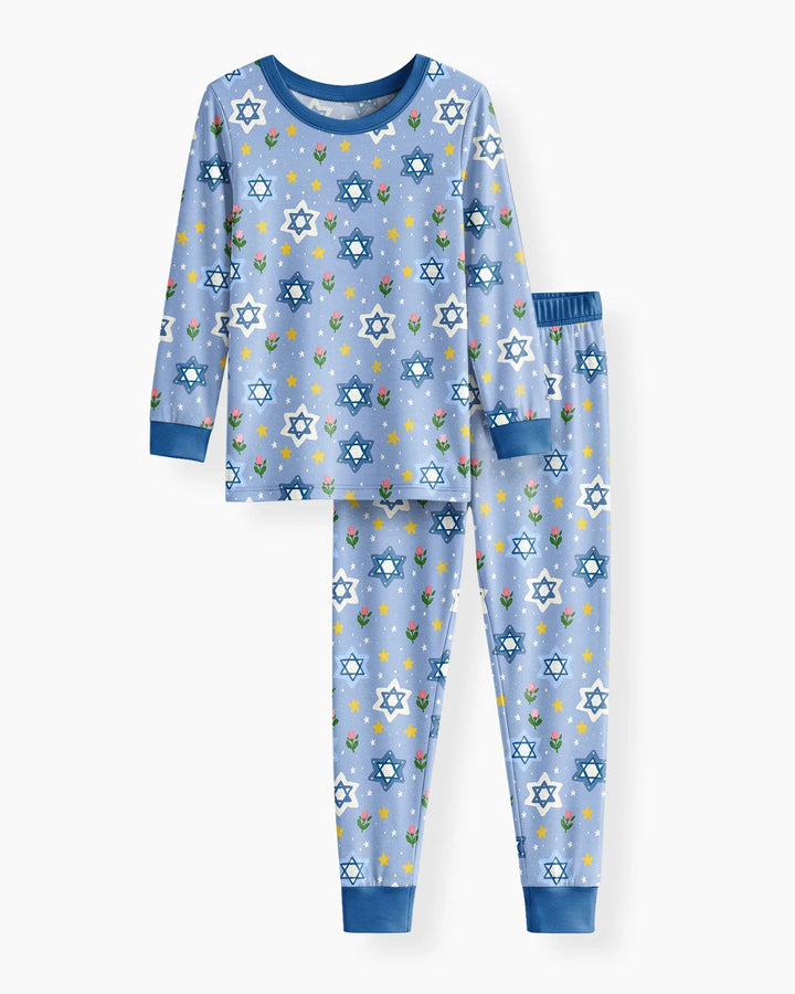 Starry Bloom Blessings Family Matching Bamboo Two Piece Long Sleeve Pajama Set