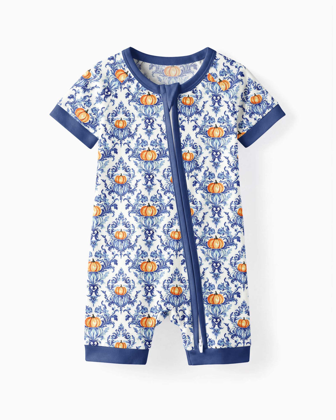 Pumpkin Toile Family Matching Bamboo Shorty Zippy