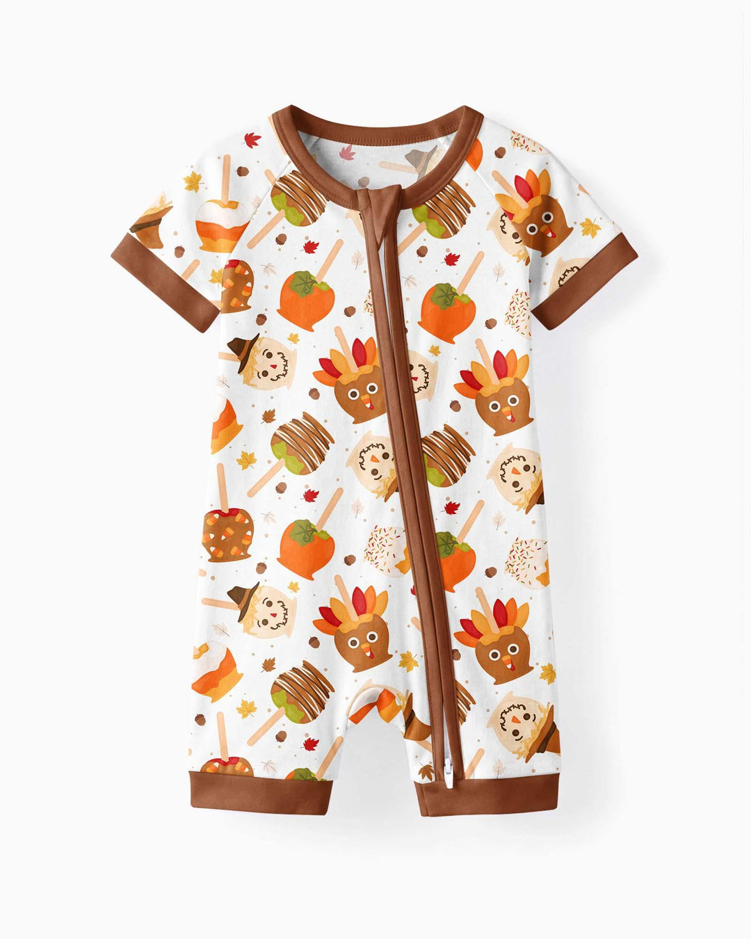 Fall Caramel Apple Family Matching Bamboo Shorty Zippy