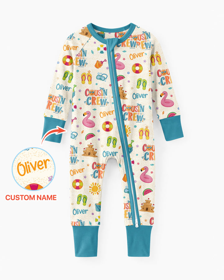 Custom Name Summer 2026 Cousin Crew Bamboo Convertible Zippy