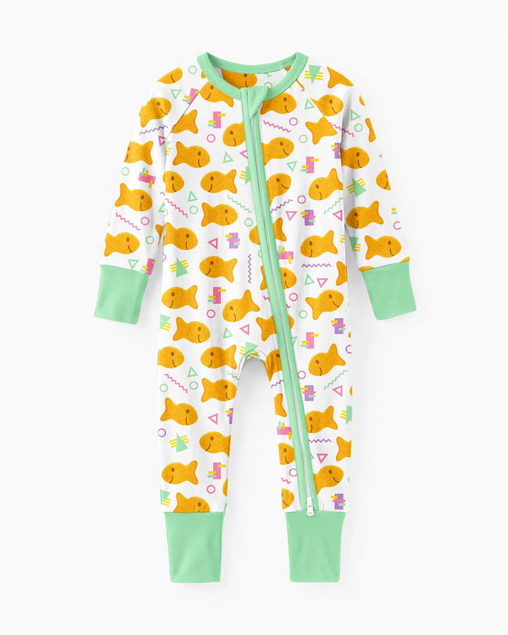 Cheesy Fishies Family Matching Bamboo Convertible Zippy