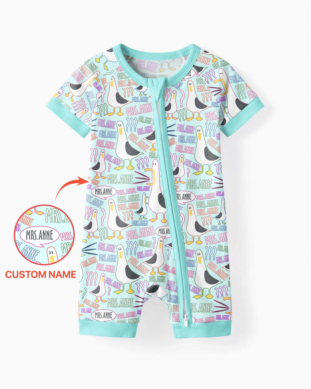Teacher Teacher Teacher Funny Seagull Bamboo Shorty Zippy