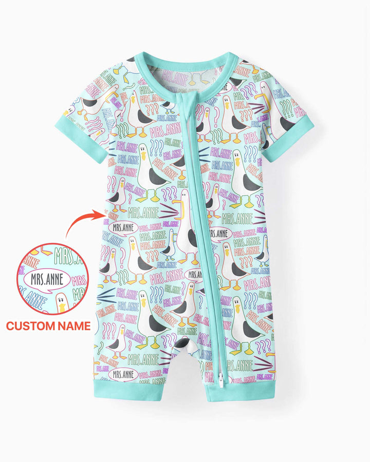 Teacher Teacher Teacher Funny Seagull Bamboo Shorty Zippy