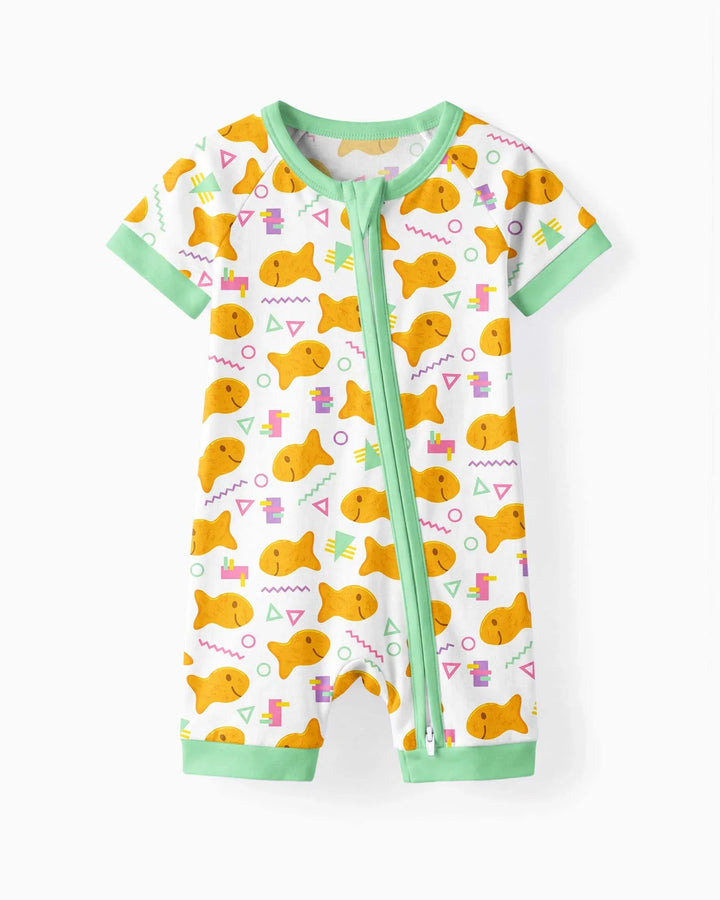 Cheesy Fishies Family Matching Bamboo Shorty Zippy