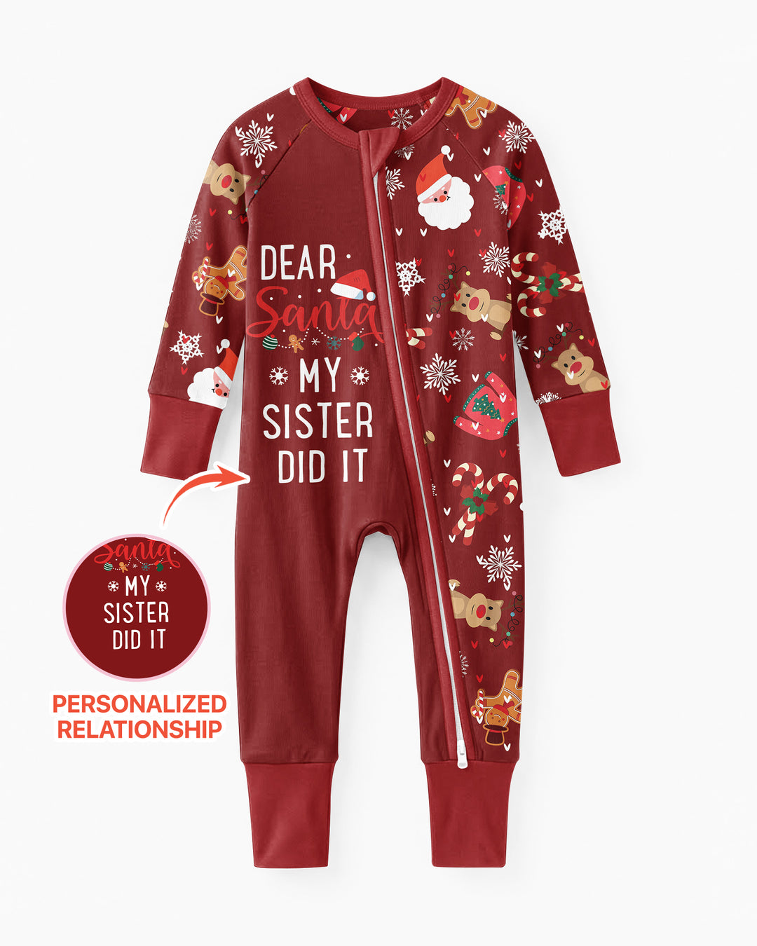 Personalized Dear Santa My Sister/Brother Did It Bamboo Convertible Zippy