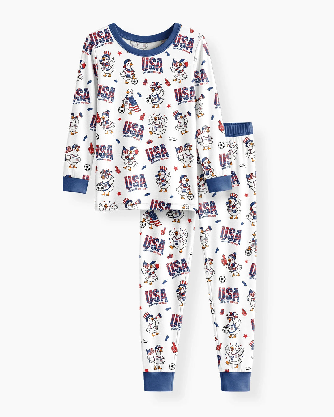One Nation One Team Bamboo Two Piece Long Sleeve Pajama Set