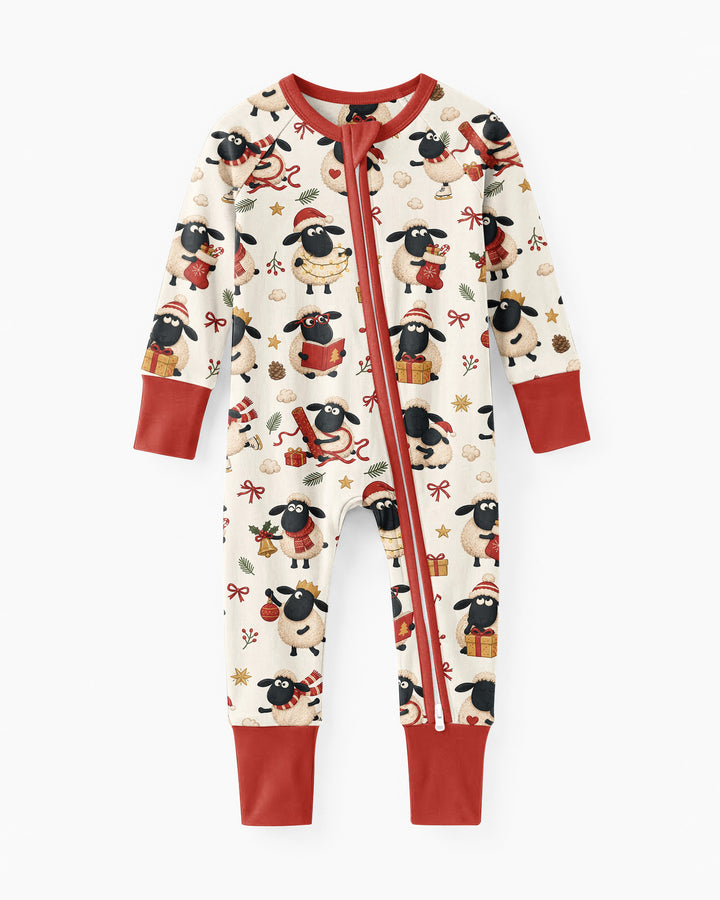 Festive Holiday Sheep Bamboo Convertible Zippy