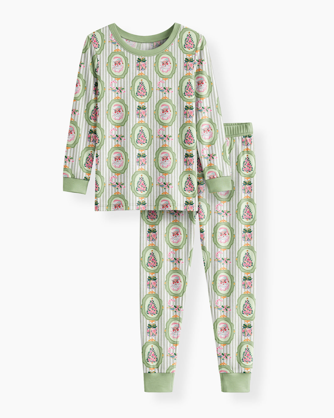 Vintage Christmas Keepsake  Bamboo Two Piece Long Sleeve Pajama Set