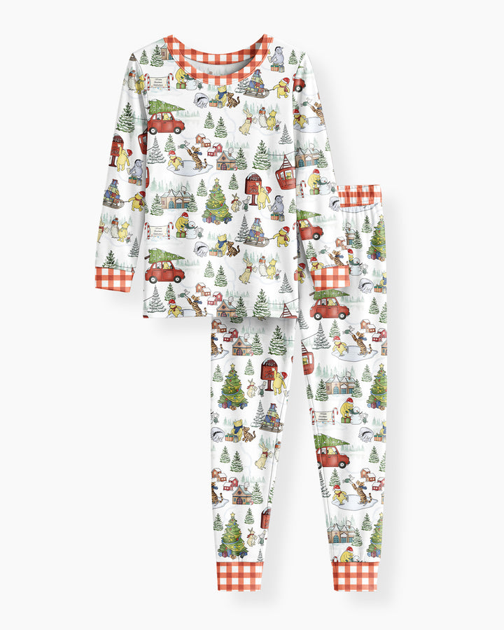 Holiday Village Friends Bamboo Two Piece Long Sleeve Pajama Set