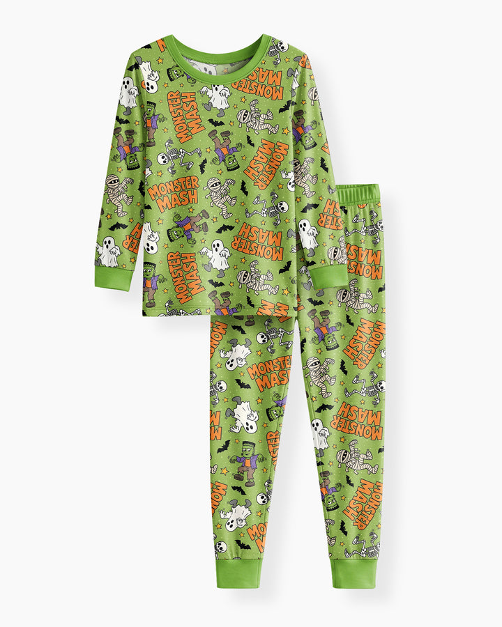 Monster Mash Halloween Bamboo Two Piece Long Sleeve Pajama Set
