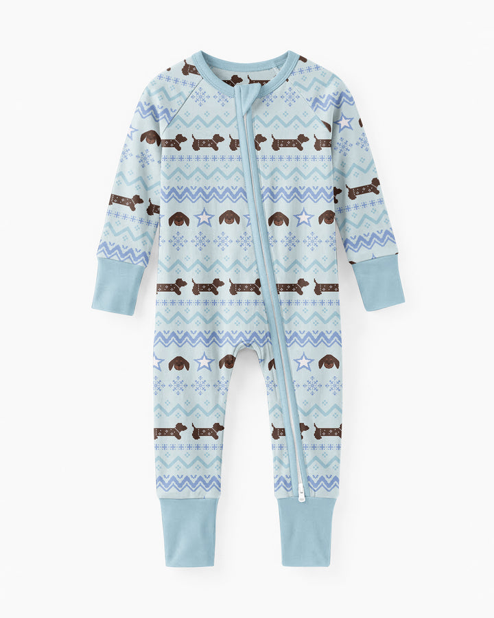 Dachshund Winter Fair Isle Bamboo Convertible Zippy