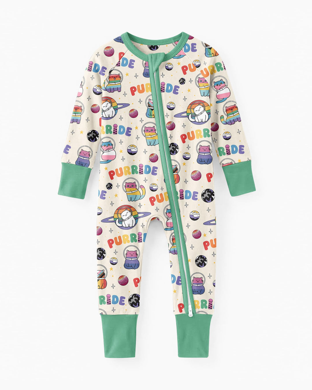 Rainbow Space Cats Family Matching Bamboo Convertible Zippy