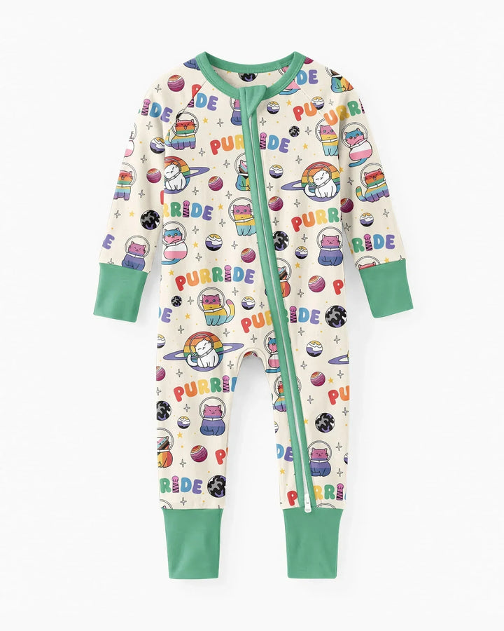 Rainbow Space Cats Family Matching Bamboo Convertible Zippy