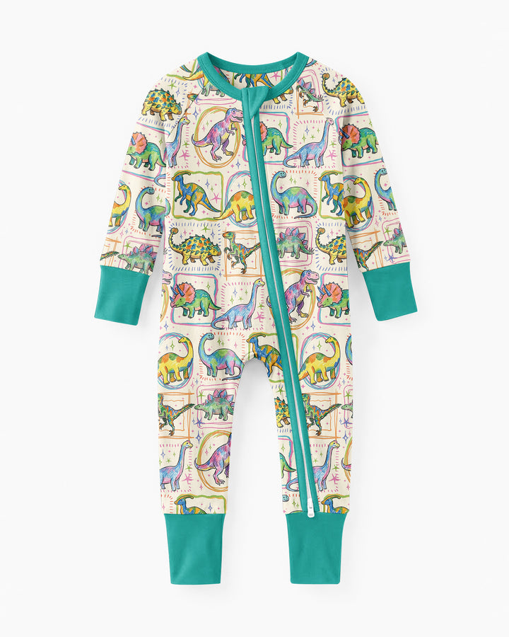 Colorful Dino Sketchbook Bamboo Convertible Zippy