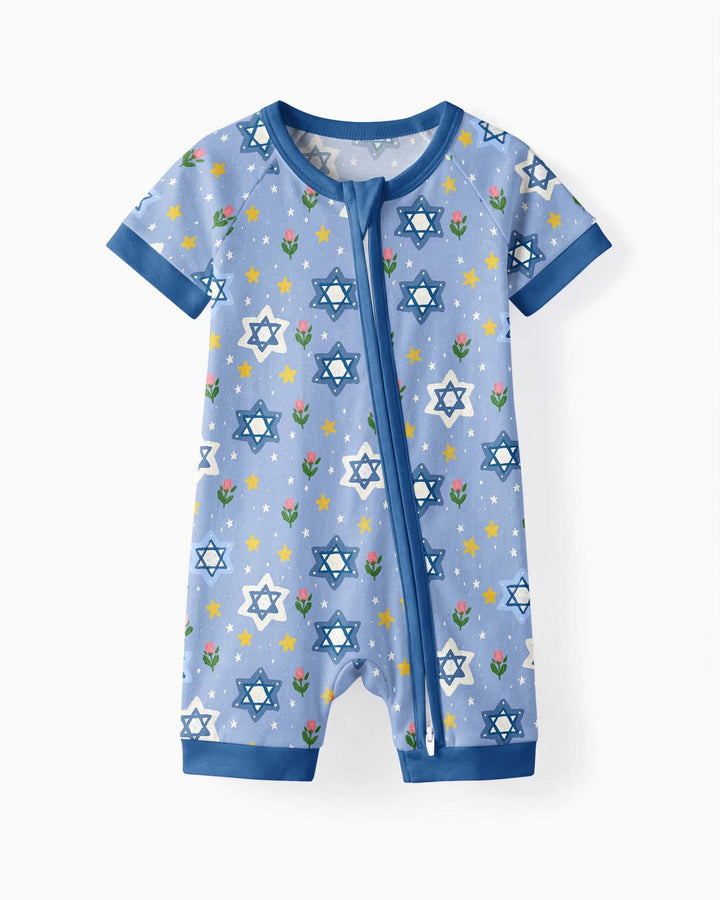 Starry Bloom Blessings Family Matching Bamboo Shorty Zippy