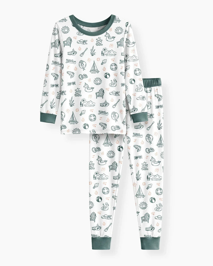 Lake Vibe Bamboo Two Piece Long Sleeve Pajama Set