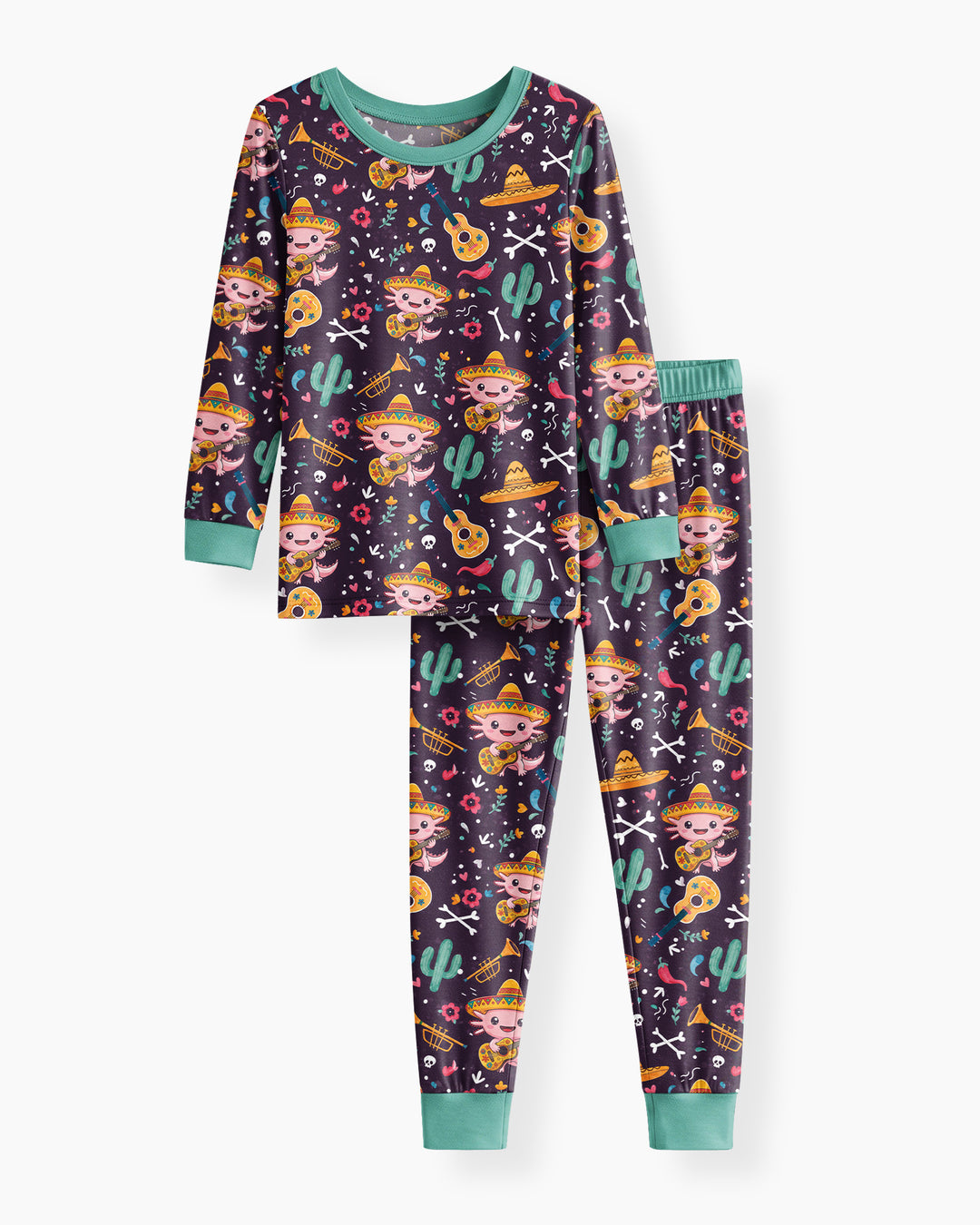 Axolotl Fiesta Bamboo Two Piece Long Sleeve Pajama Set