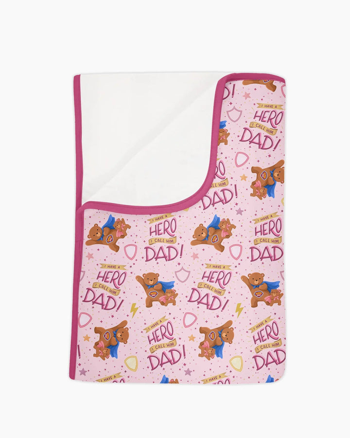 I Have A Hero Daddy & Me Matching Bamboo Blanket
