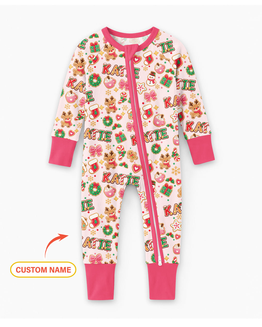 Pink GingerBread Custom Name Bamboo Convertible Zippy