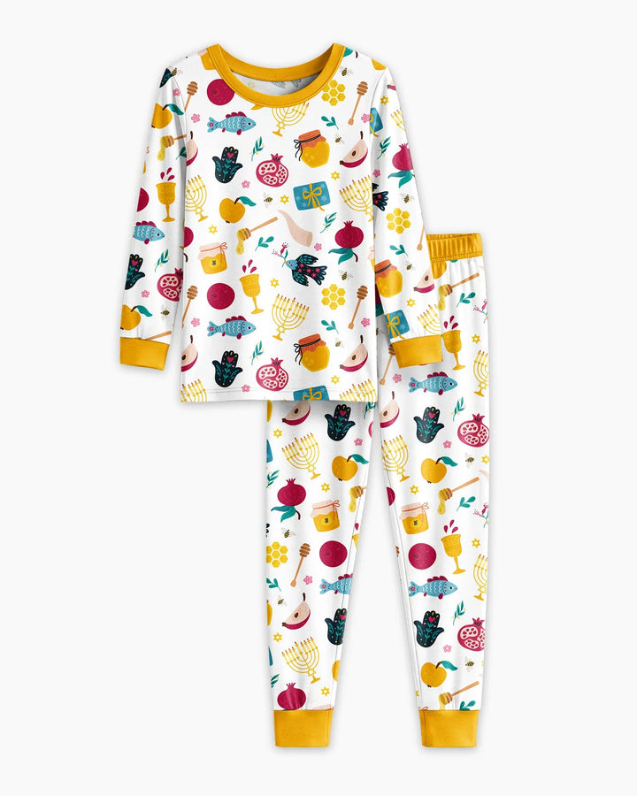 Shanah Tovah Party Bamboo Two Piece Long Sleeve Pajama Set