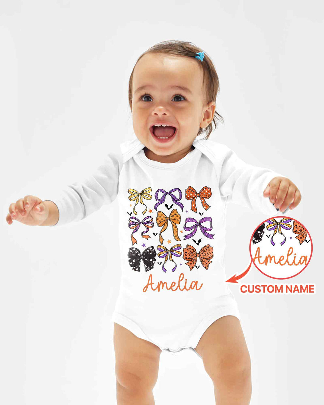 Personalized Halloween Ribbon Bamboo Bodysuit