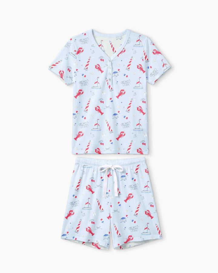 East Coast Bamboo Women Short Sleeve Short Pajama Set