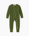 Dark Olive Green Bamboo Convertible Zippered Romper