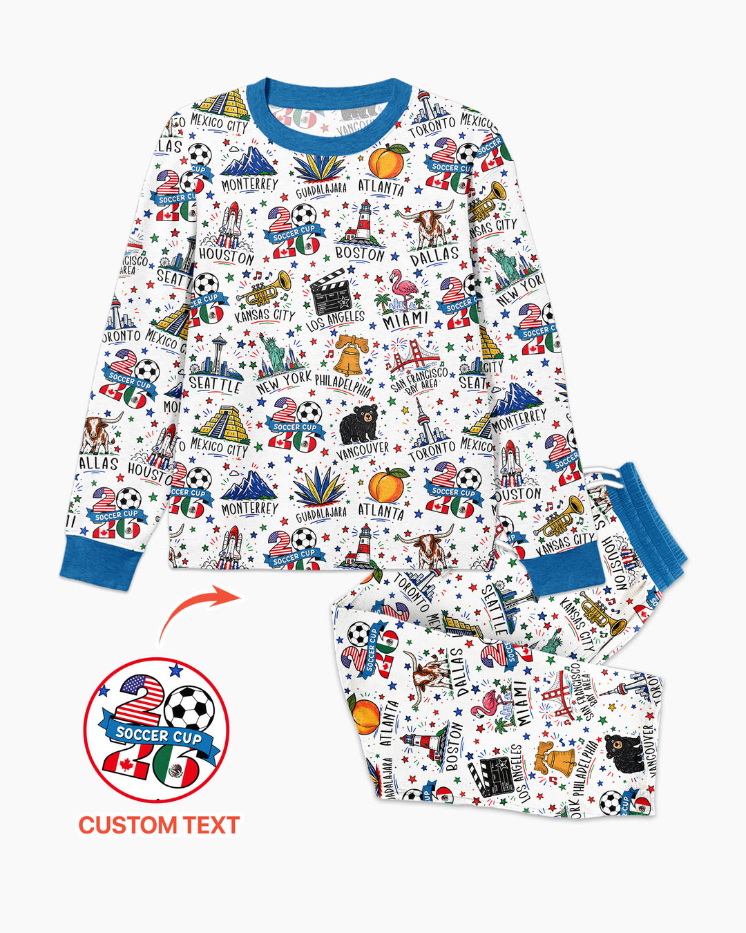 2026 Soccer Cup Host Citties Bamboo Men's Pajama Set