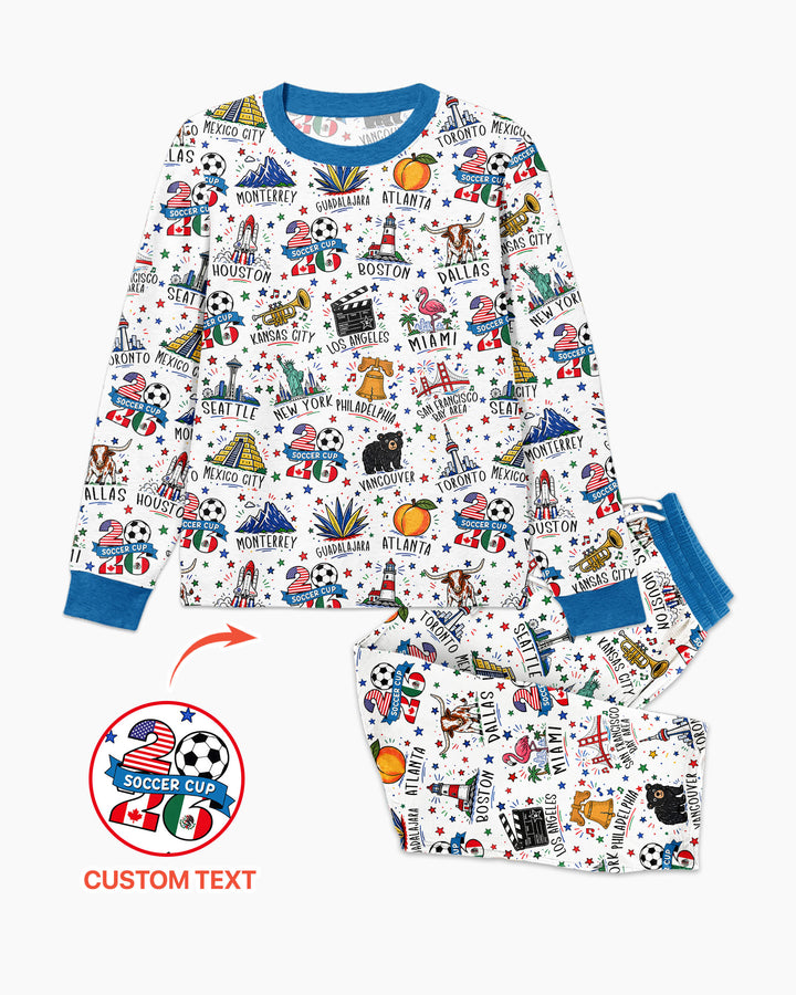 2026 Soccer Cup Host Citties Bamboo Men's Pajama Set