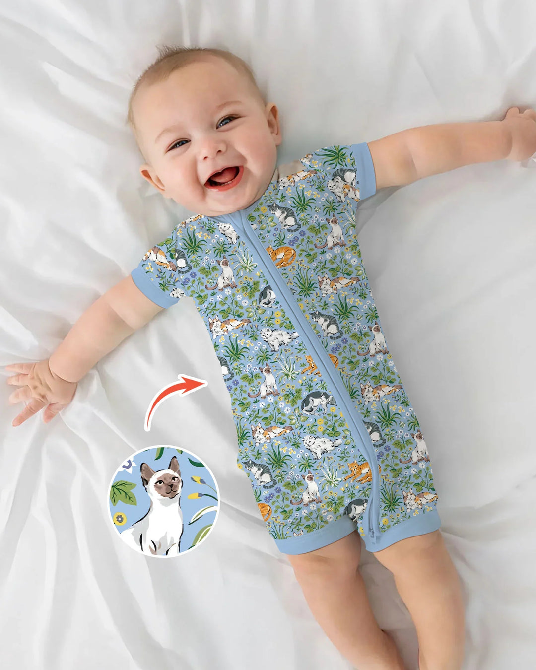 Kitten Garden Family Matching Bamboo Shorty Zippy