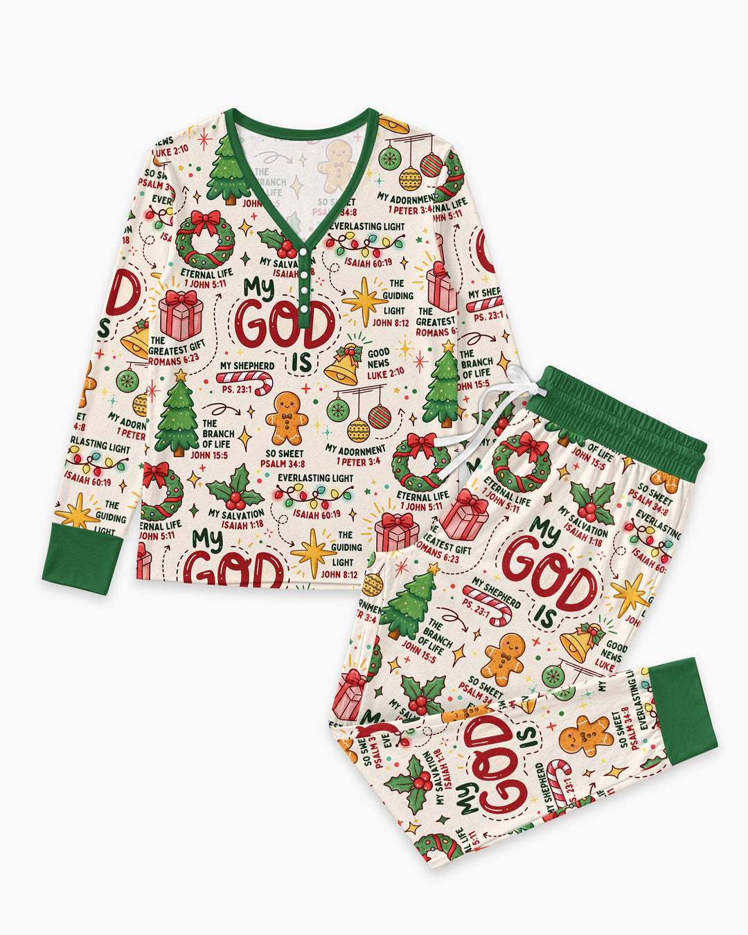 Christmas My God Is Bamboo Women Pajama Set