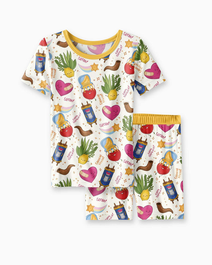 Jewish High Holidays Bamboo Two Piece Short Sleeve Shorts Pajama Set