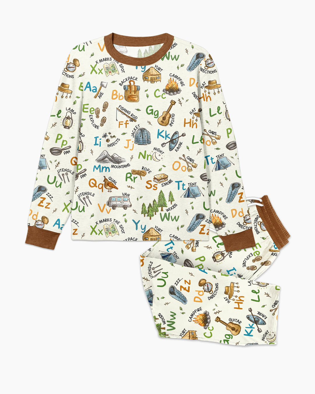 Adventure Alphabet ABCs Summer Camp Bamboo Men's Pajama Set