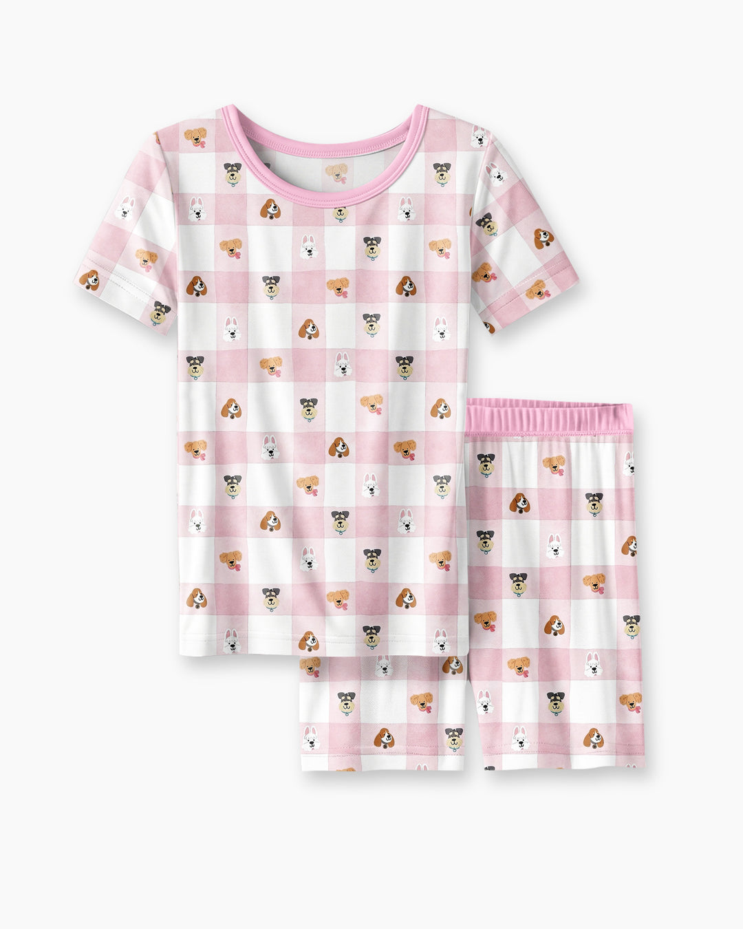 Plaid Pals Family Matching Bamboo Two Piece Short Sleeve Shorts Pajama Set