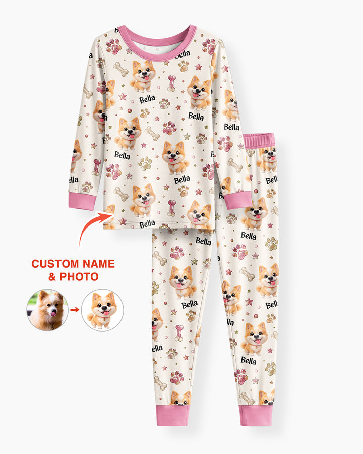 Little Cute Dogs Bamboo Two Piece Long Sleeve Pajama Set