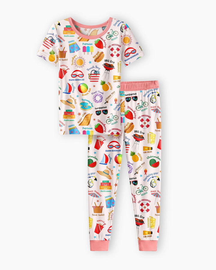 Love Summer Bamboo Two Piece Short Sleeve Pajama Set