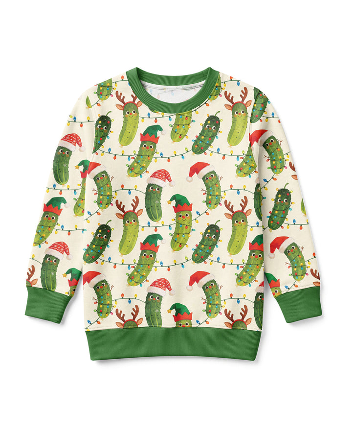 Cheerful Christmas Pickle Bamboo Crewneck Sweatshirt