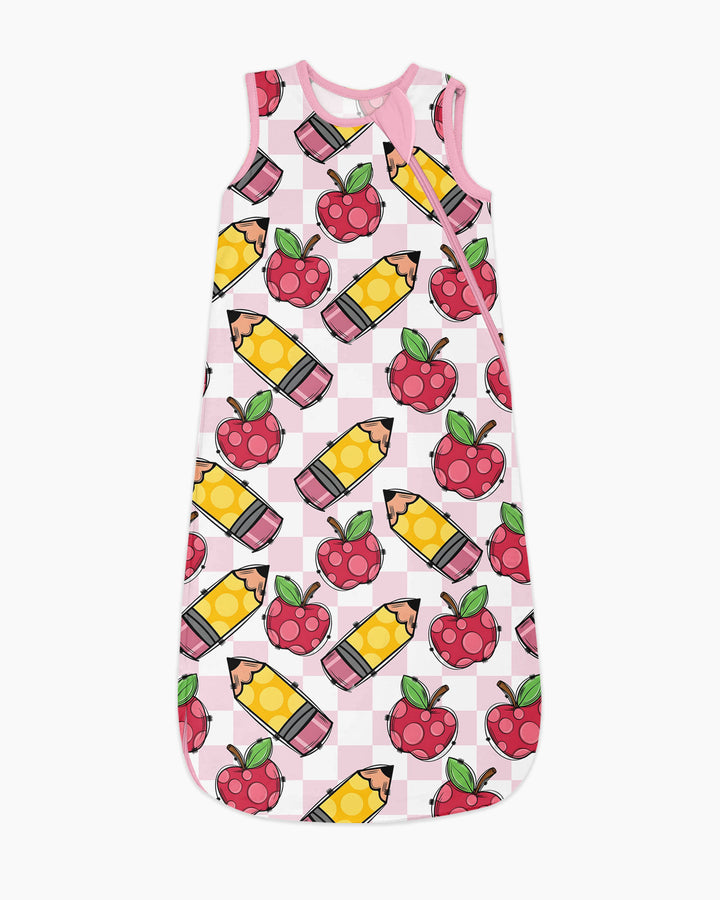 Checkered Apple Scribbles Bamboo Sleep Bag