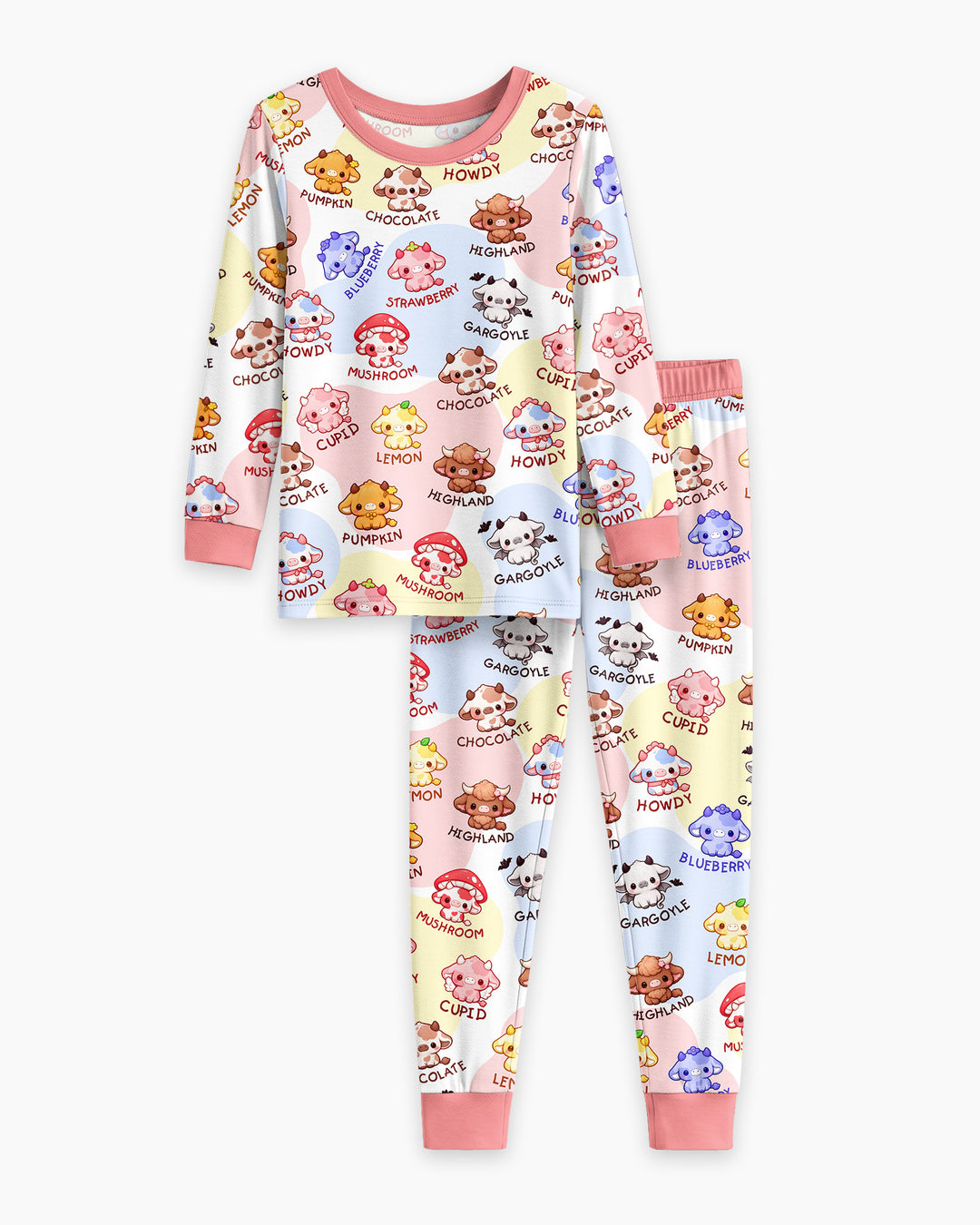 Kawaii Cow Bamboo Two Piece Long Sleeve Pajama Set
