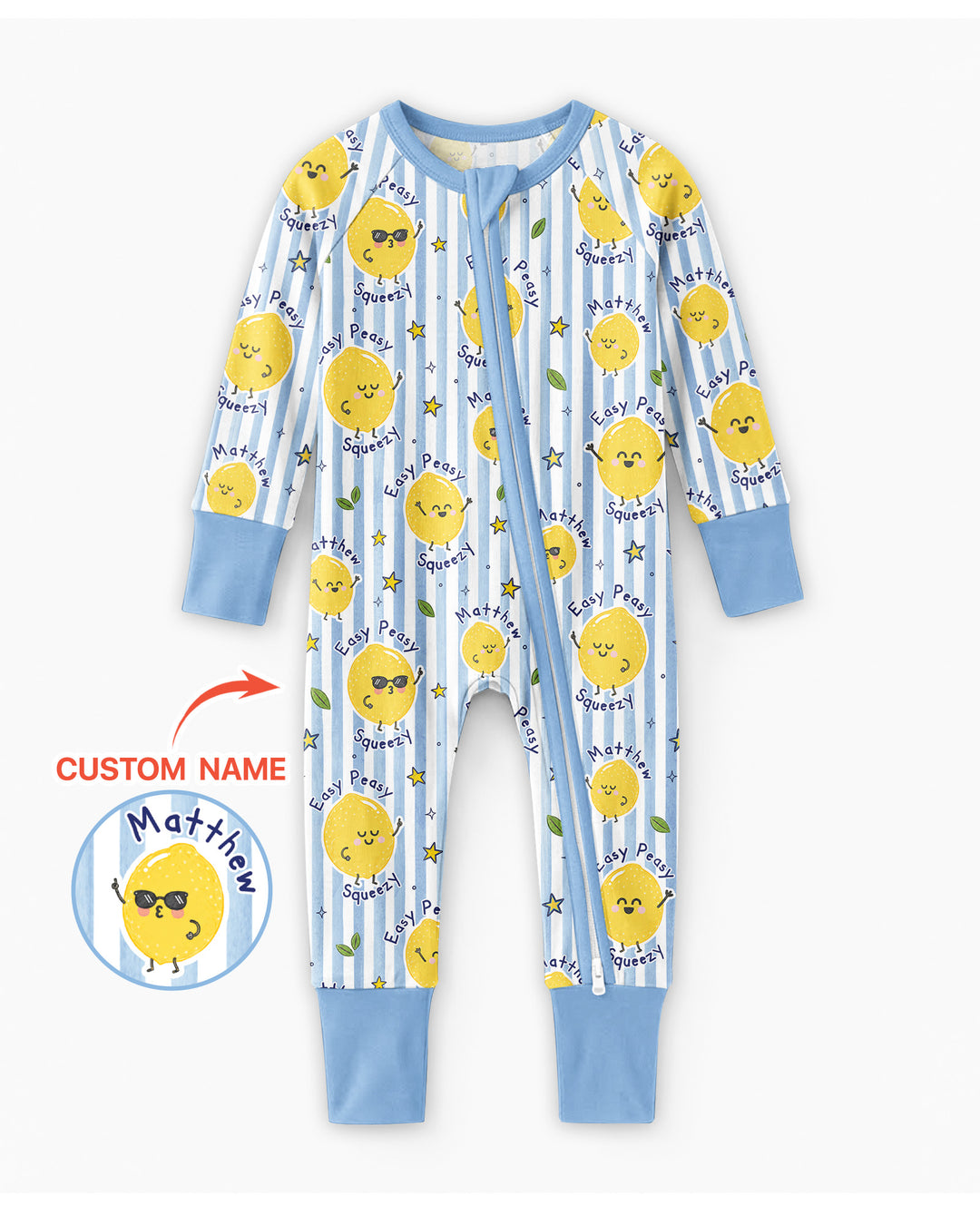 Easy Peasy Lemon Squeezy Custom Name Bamboo Convertible Zippy