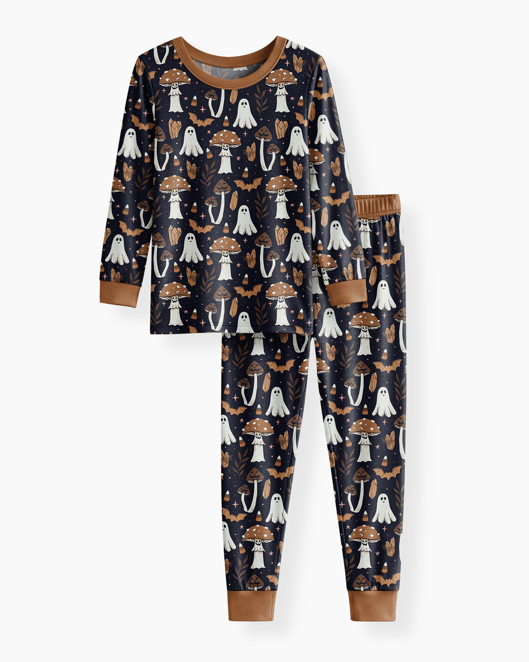 Retro Halloween Whimsy Bamboo Two Piece Long Sleeve Pajama Set