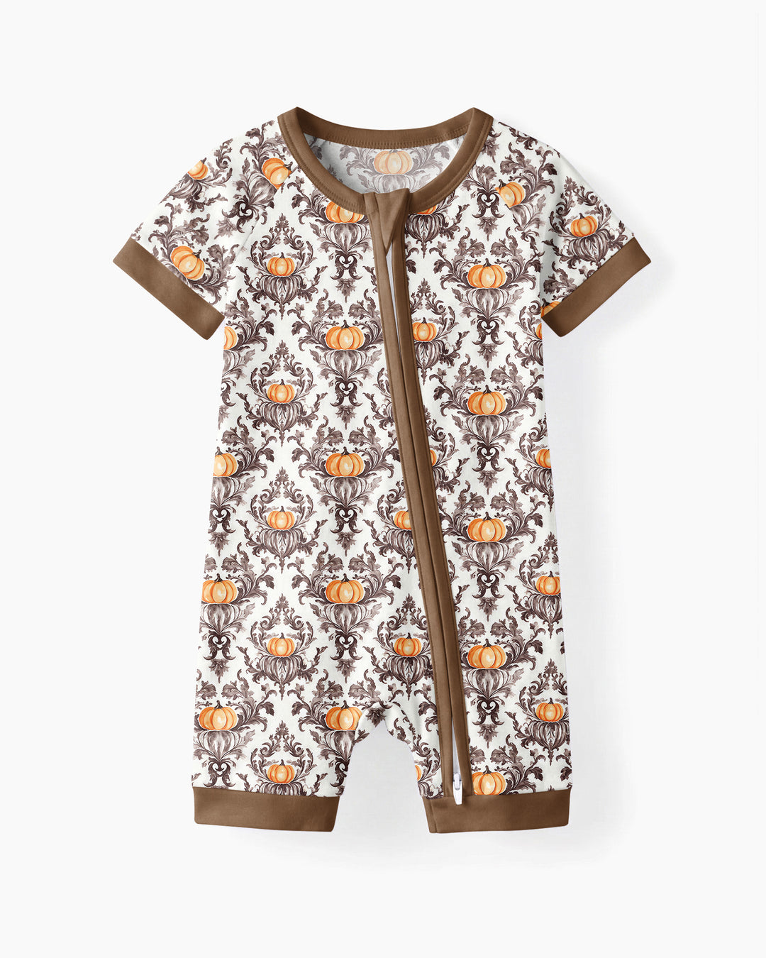 Pumpkin Toile Family Matching Bamboo Shorty Zippy