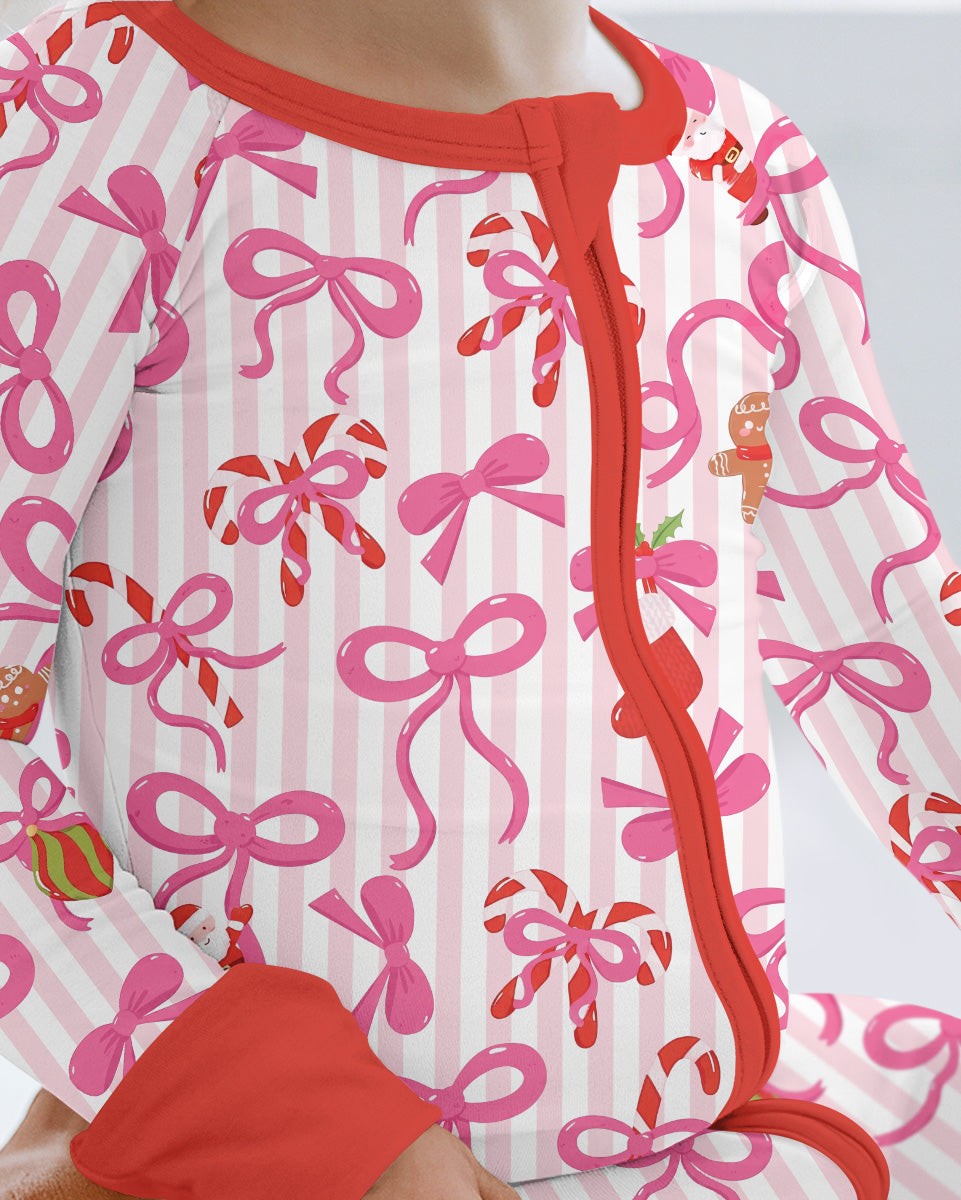 Pink Bow Christmas Magic Bamboo Convertible Zippy