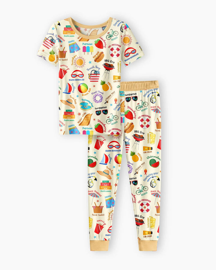 Love Summer Bamboo Two Piece Short Sleeve Pajama Set