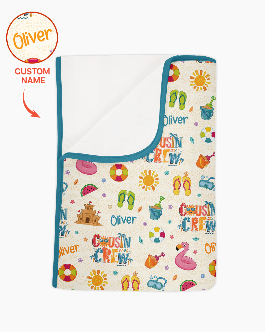 Custom Name Summer 2026 Cousin Crew Bamboo Blanket