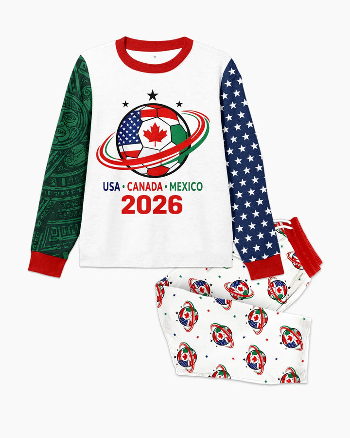 Soccer Cup USA Canada Mexico Bamboo Men's Pajama Set