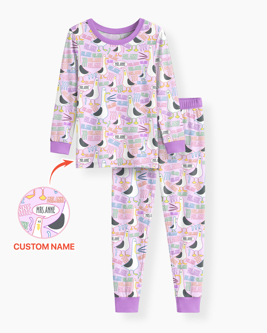 Teacher Teacher Teacher Funny Seagull Bamboo Two Piece Long Sleeve Pajama Set