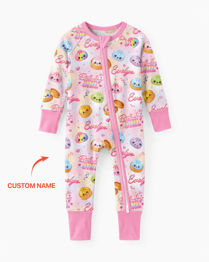 Birthday Girl Glitter Dumpling Bamboo Convertible Zippy