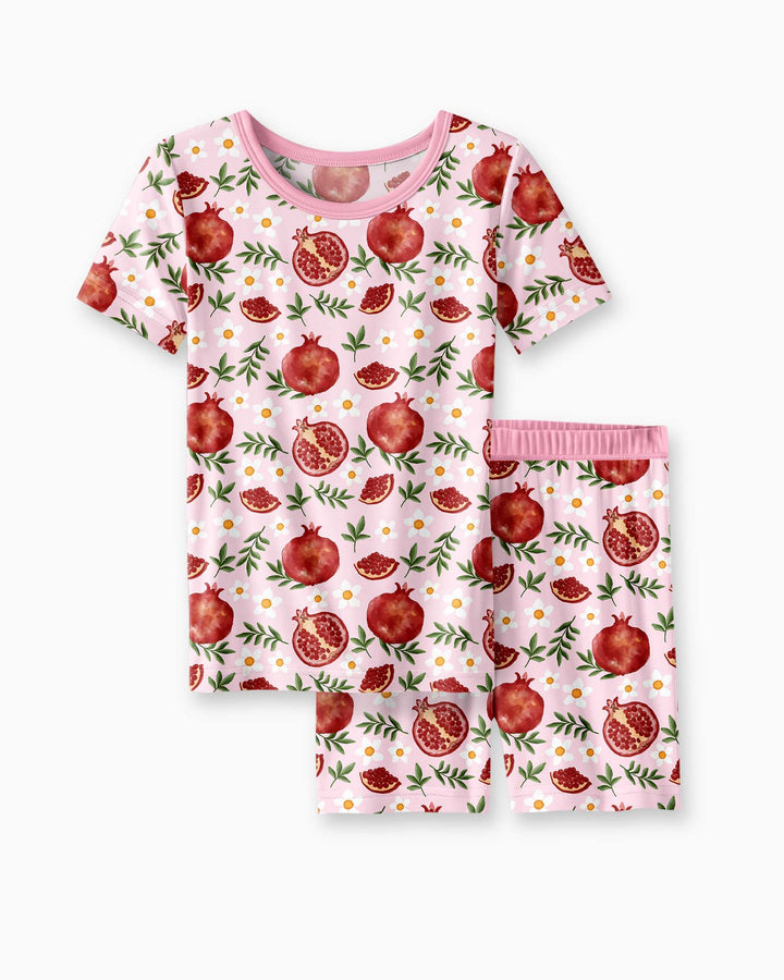 Pomegranate Garden Joy Family Matching Bamboo Two Piece Short Sleeve Shorts Pajama Set