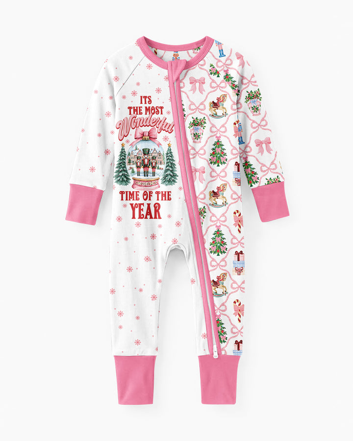 Nutcracker and Snow Globe It's Most Wonderful Time of The Year Bamboo Convertible Zippy